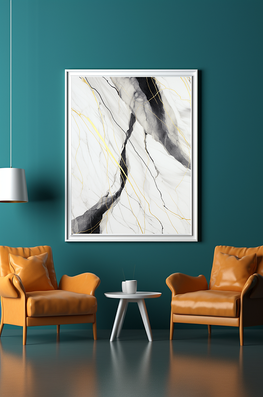 抽象大理石鎏金轻奢现代装饰画-众图网