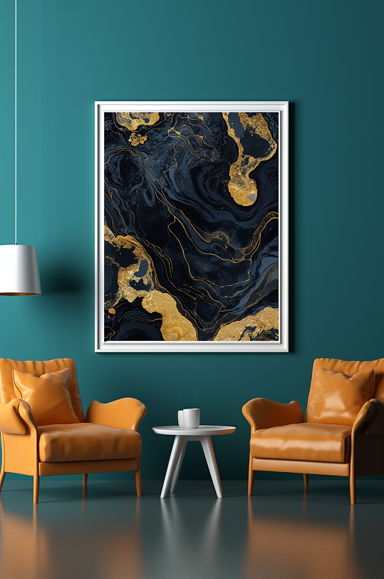 撞色轻奢大理石质感室内装饰画-众图网