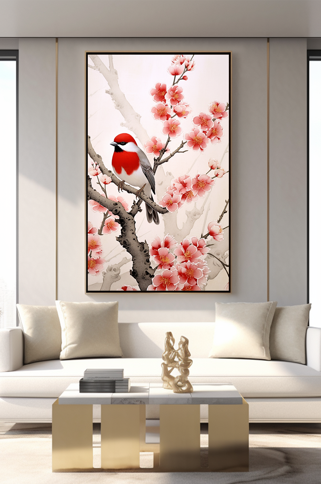中國風(fēng)梅花花鳥室內(nèi)裝飾畫素材