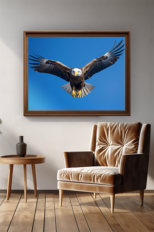 鹏程万里老鹰捕猎摄影图装饰画-众图网