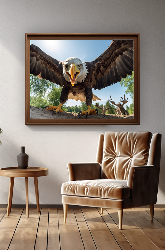 特写老鹰捕猎摄影图装饰画-众图网