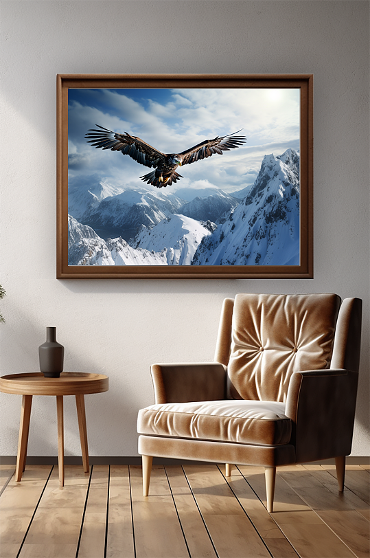 企业精神雪域雄鹰大鹏展翅摄影图装饰画-众图网