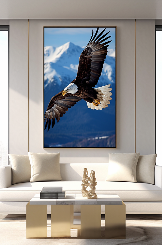 企业雪域雄鹰大气大鹏展翅摄影图装饰画-众图网