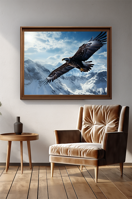 大鹏展翅雪域雄鹰摄影图装饰画-众图网