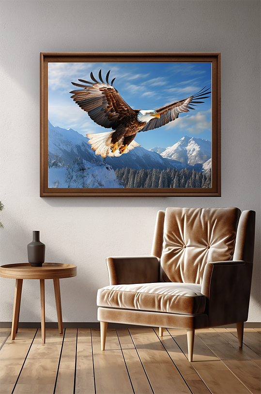 雪域雄鹰大鹏展翅摄影图装饰画-众图网