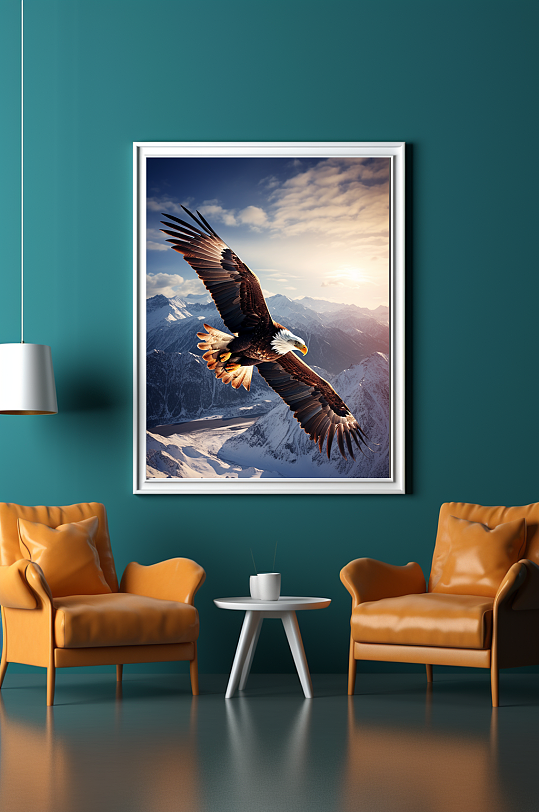 简约大气企业雄鹰翱翔摄影图室内装饰画-众图网