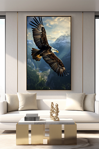 雄鹰翱翔摄影图室内装饰画