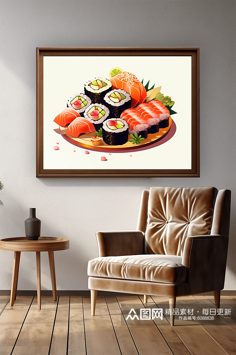 美味日料店寿司装饰画素材