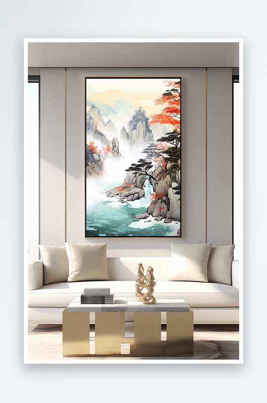 大气中国风鸿运当头山水画装饰画-众图网