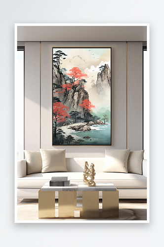 简约中国风鸿运当头山水画装饰画