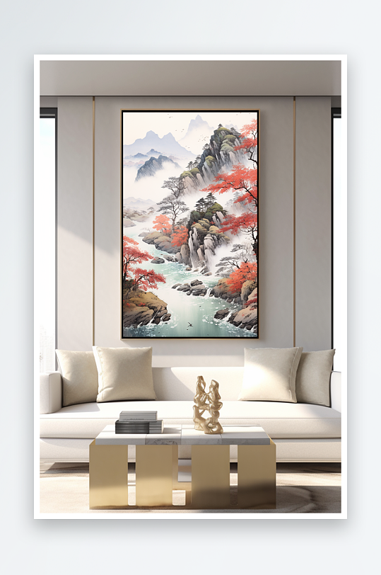 简约中国风鸿运当头山水画装饰画