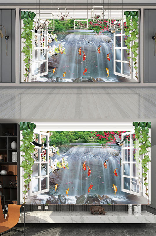 3D立体窗外风景图-众图网