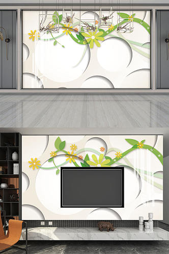 时尚花卉背景墙图片