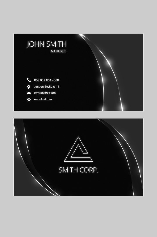 黑色个性简约商务名片