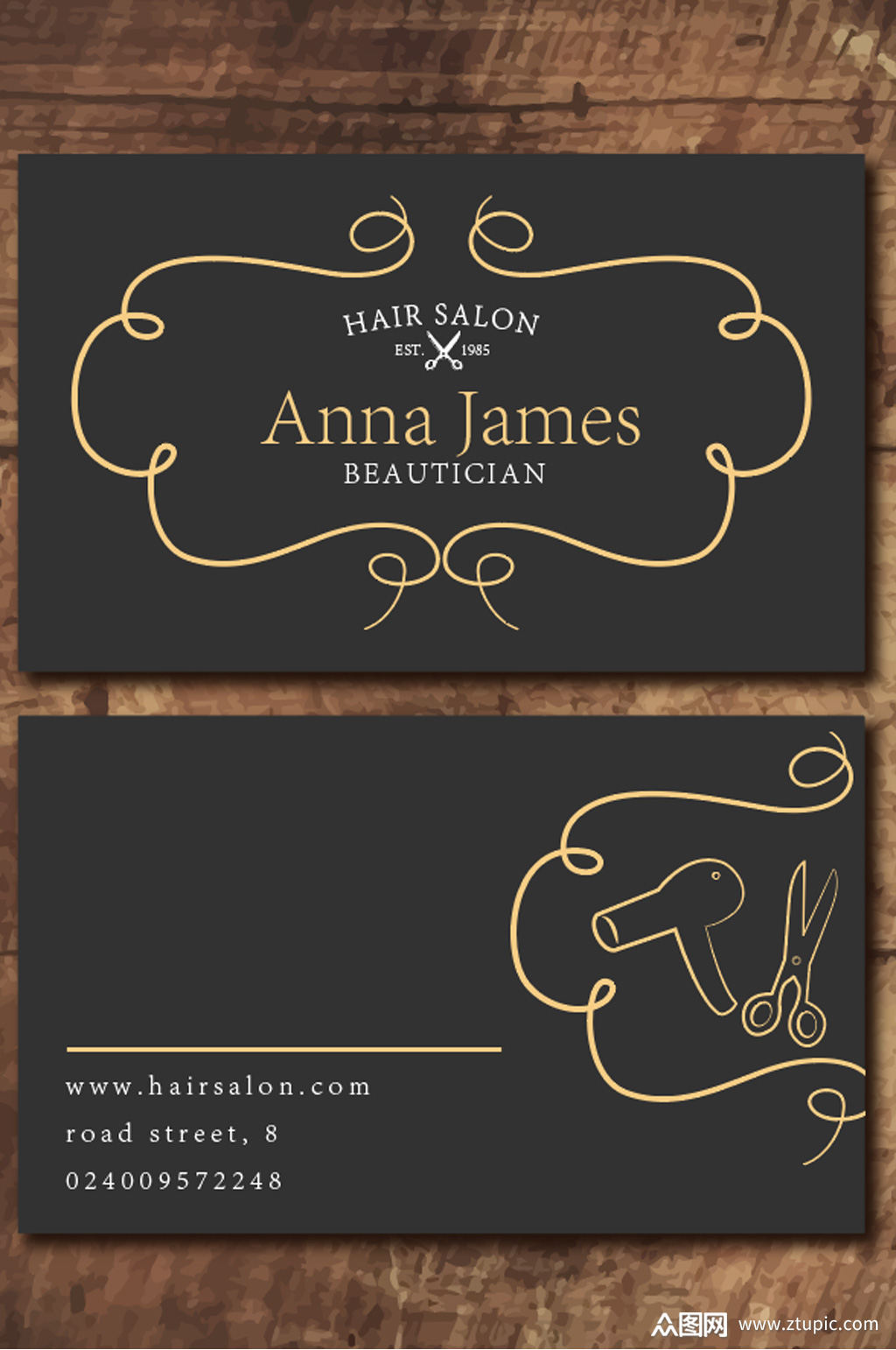 美发造型名片图片素材