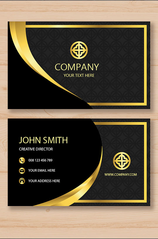 黑色名片设计模板