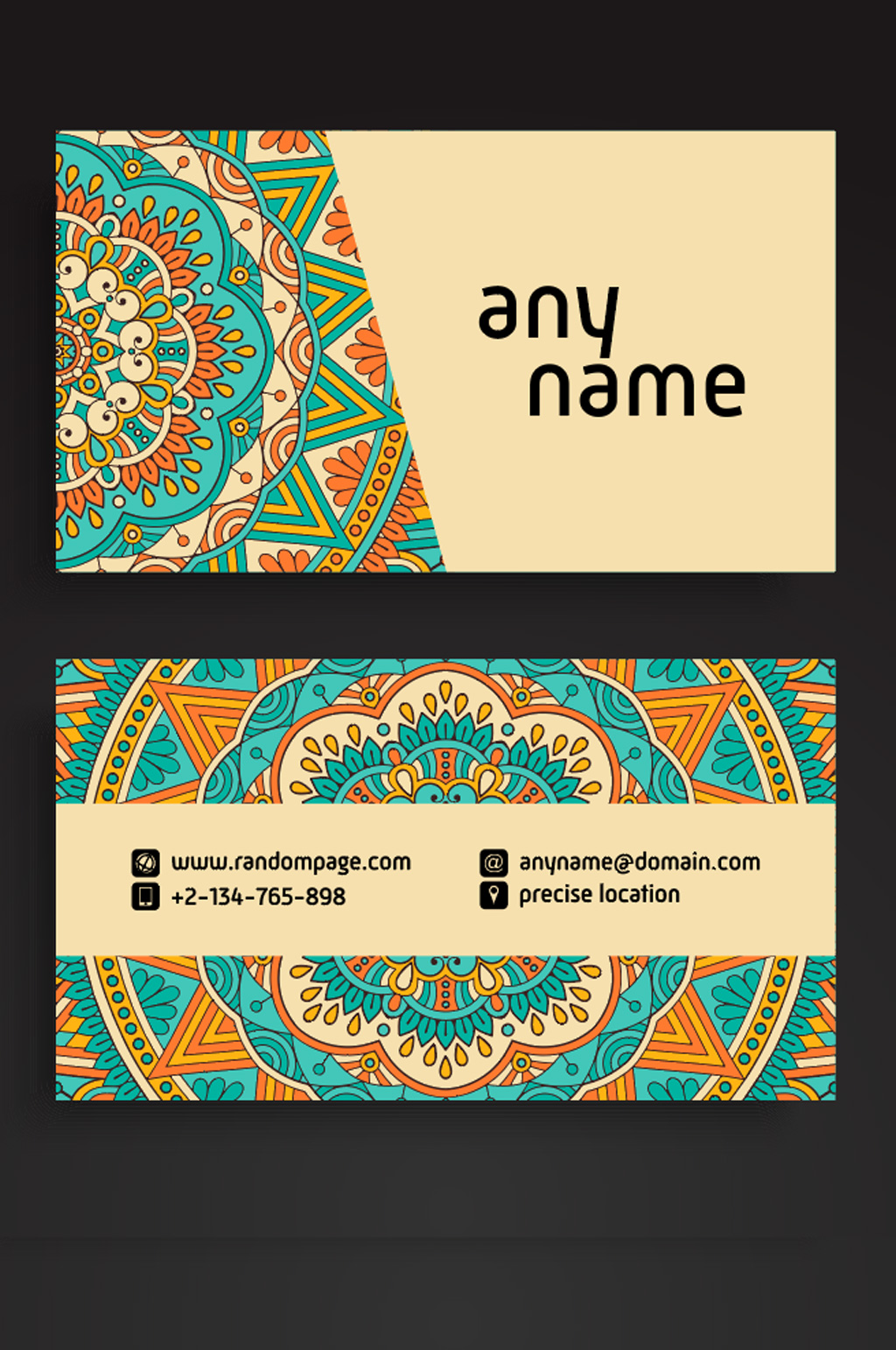 时尚花纹装饰名片正反面素材
