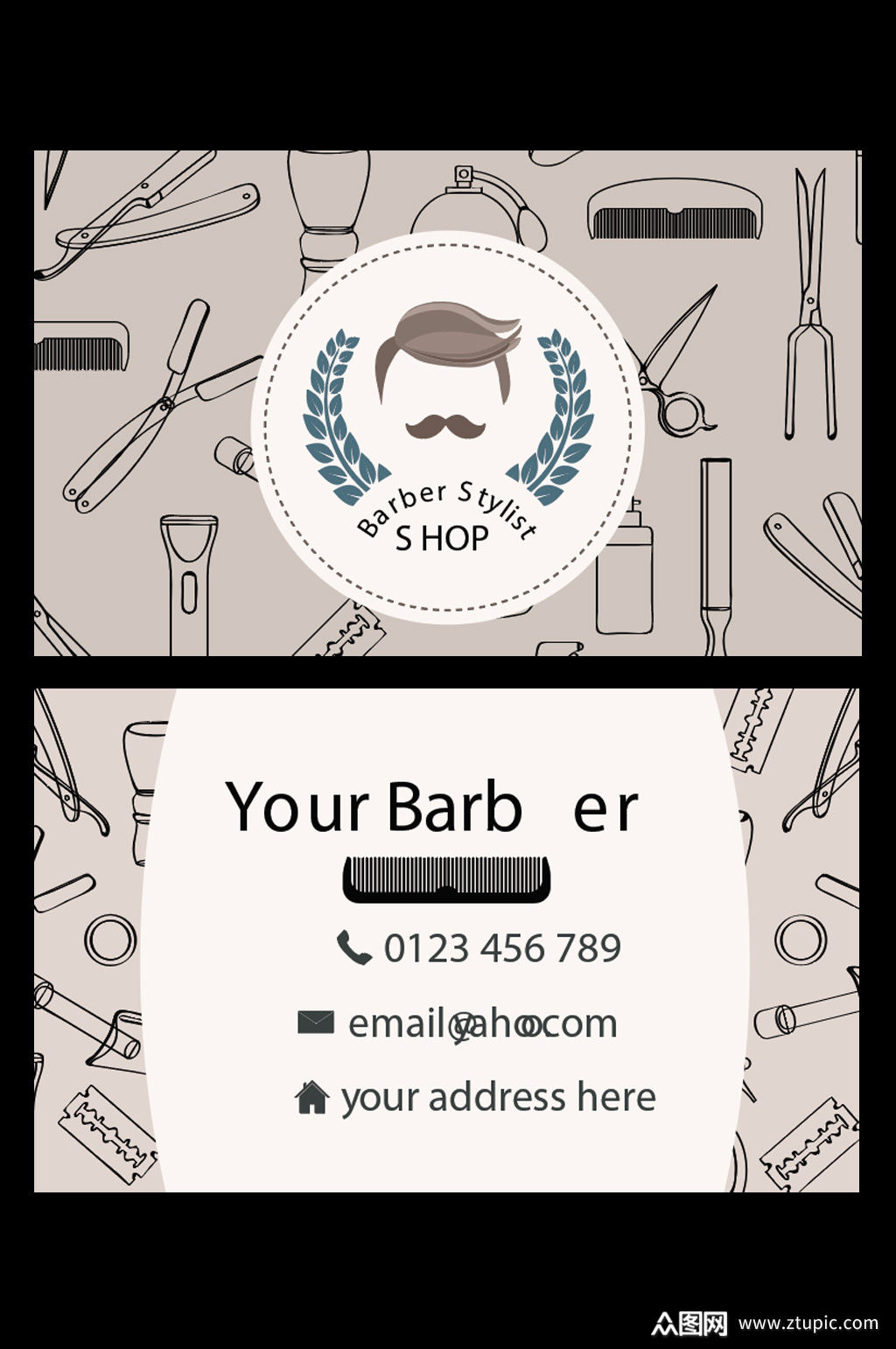 美容美发名片设计模板下载-编号738221-众图网