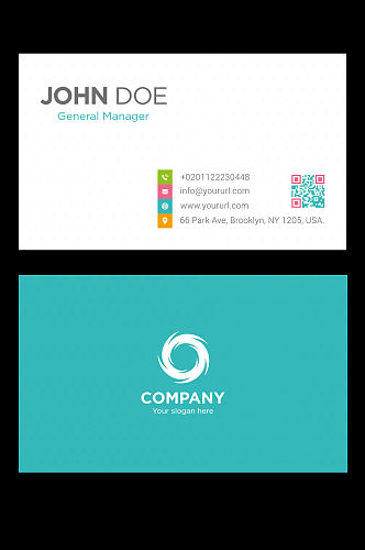 个人名片设计模板二维码企业公司卡片