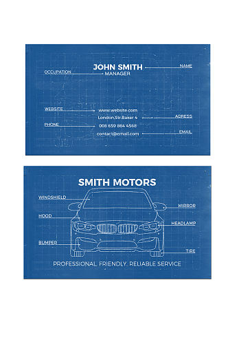 蓝色名片设计模板