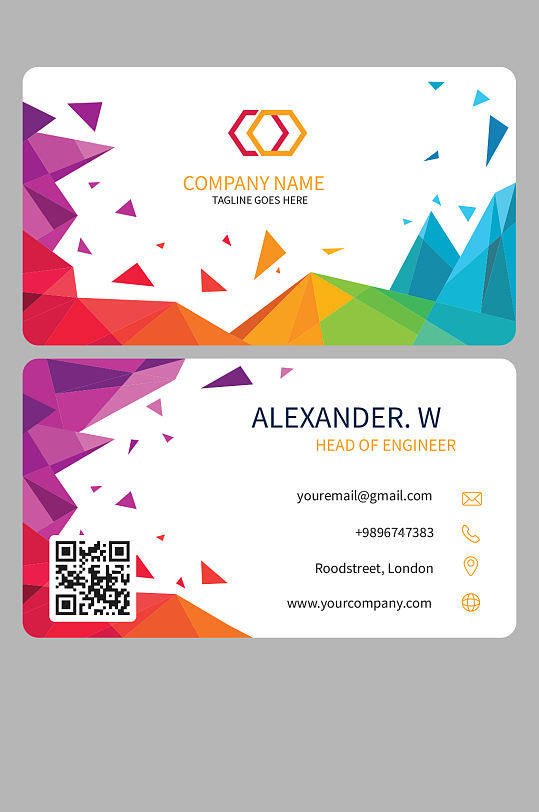 个性简约时尚创意名片设计模板