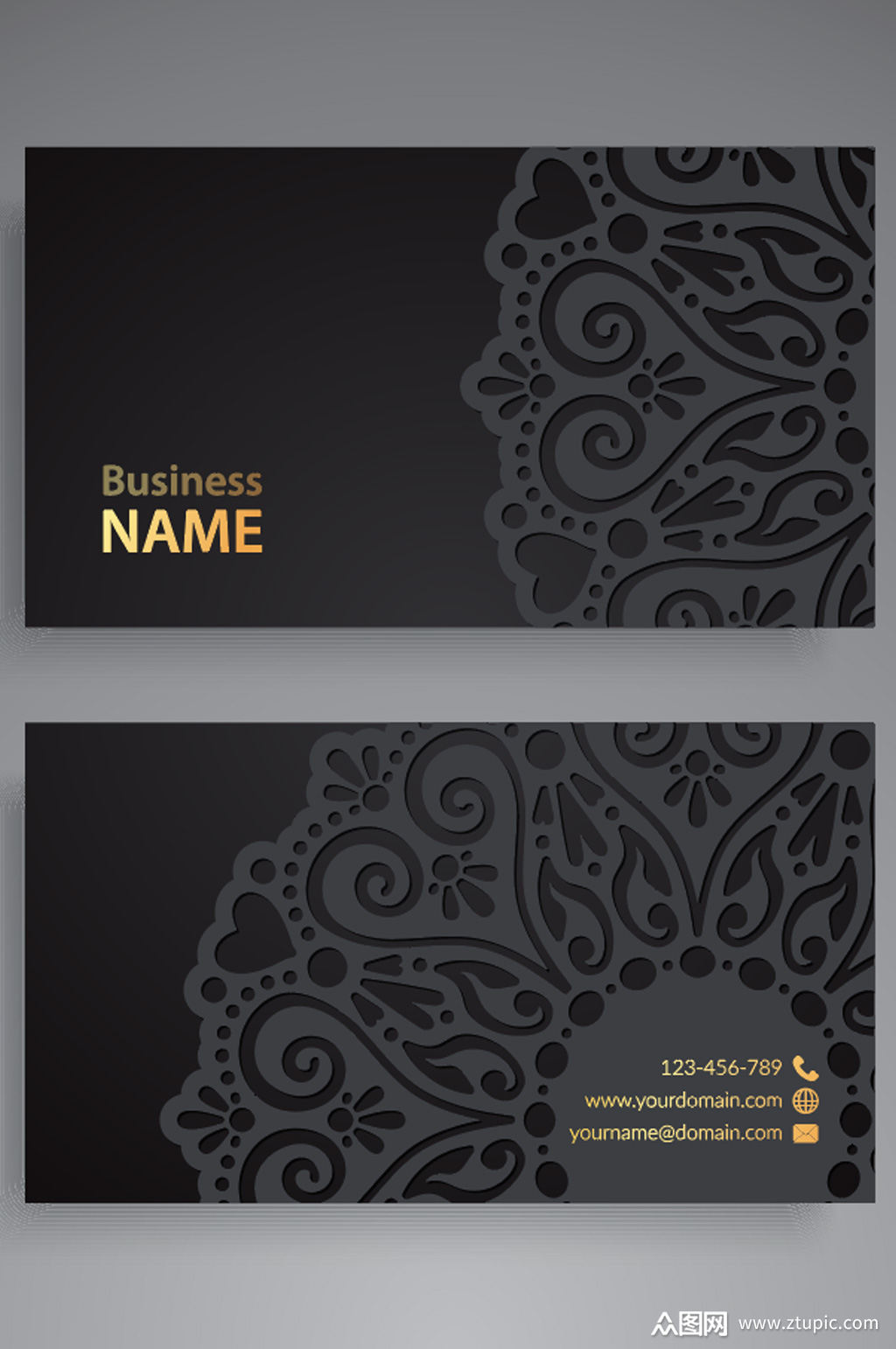 高端黑色名片设计