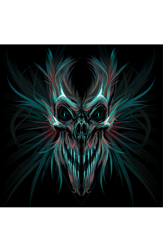 创意万圣节元素无缝背景矢量图