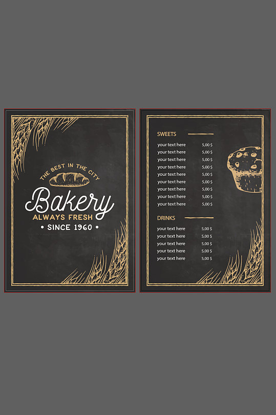 甜品店下午茶价目单菜单图片