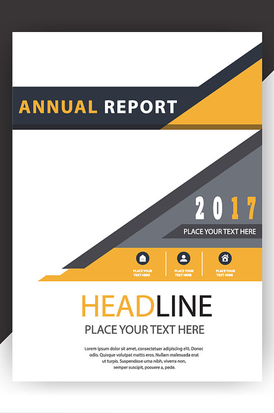 黄色极简画册设计-众图网