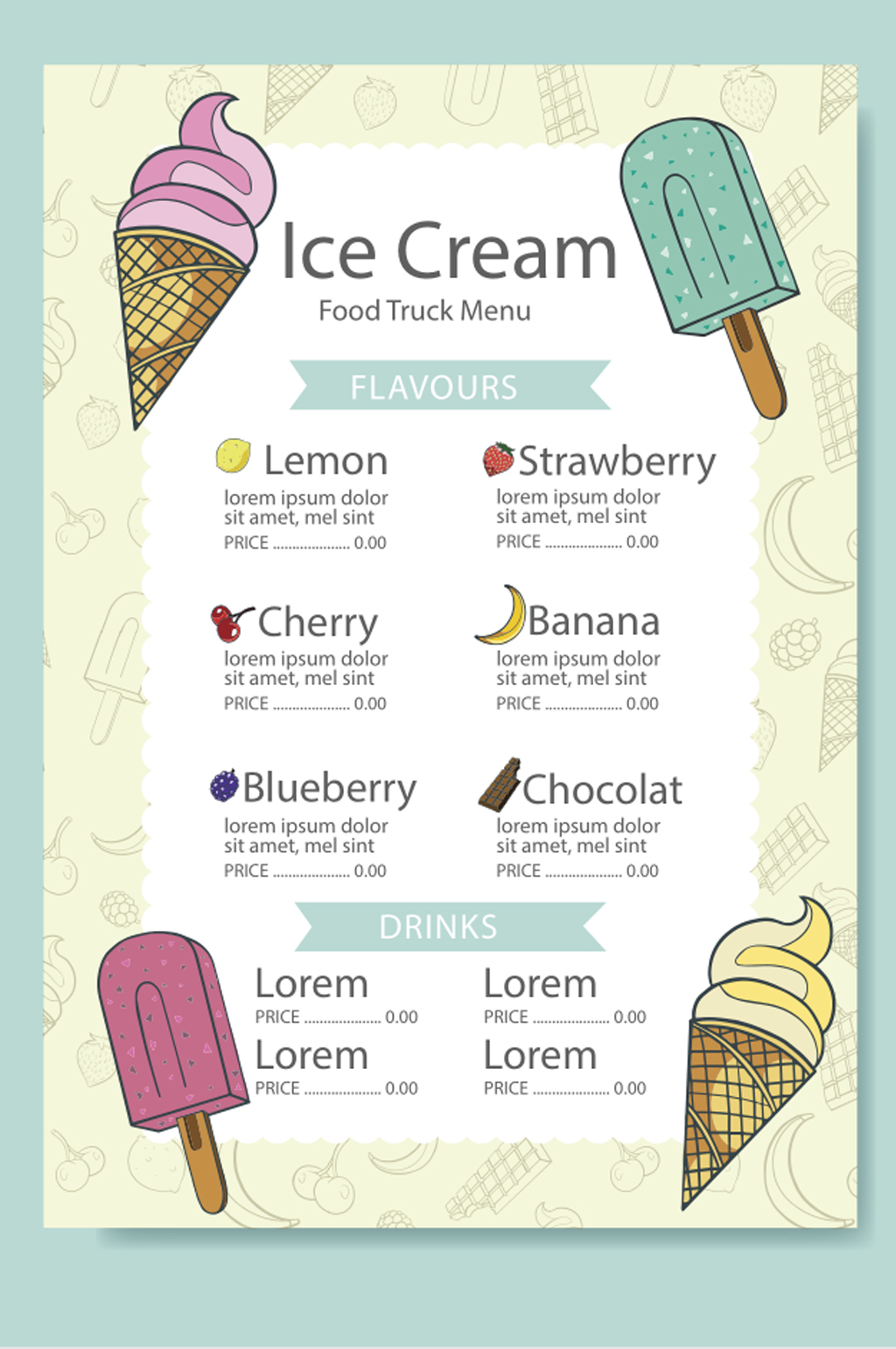 冰淇淋菜单名字图片