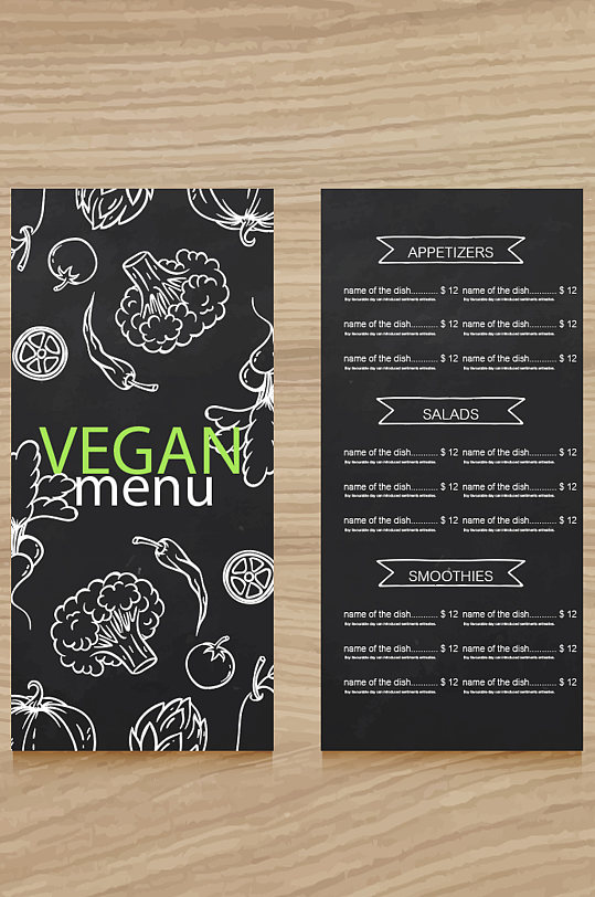 黑色菜单模板设计