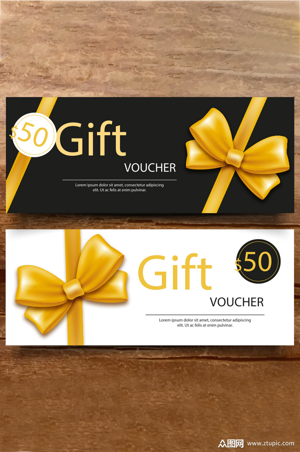 带金蝴蝶的豪华礼券图片素材