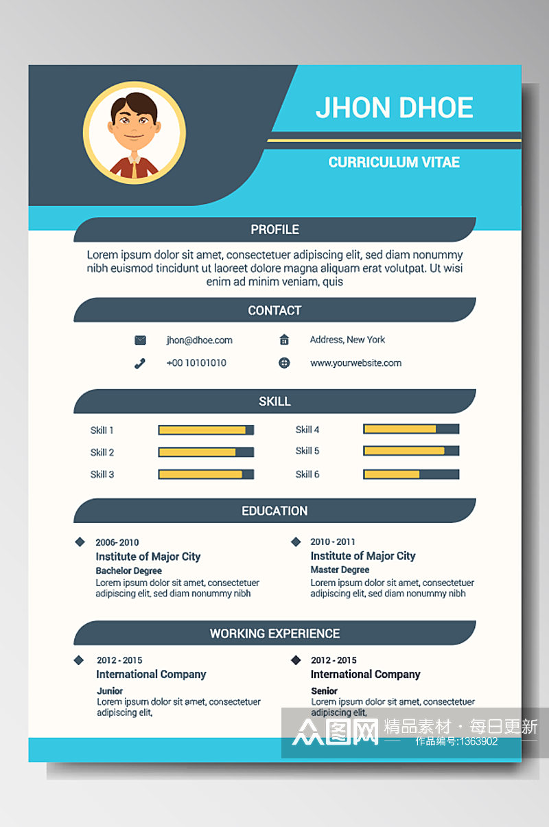简历图片模板下载素材