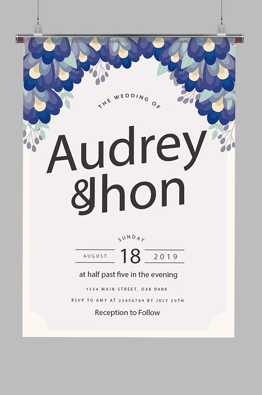 婚礼邀请海报设计-众图网