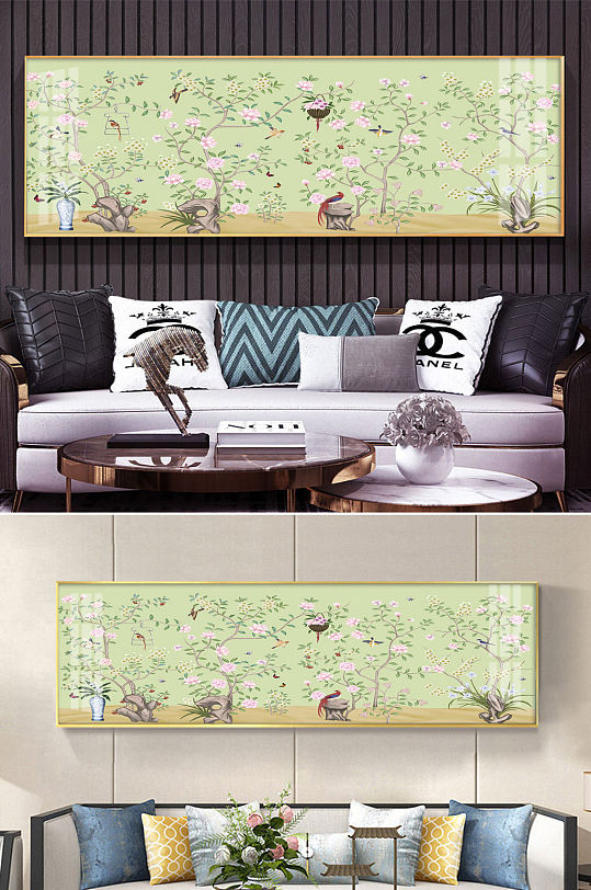 中国风工笔手绘花鸟背景-众图网