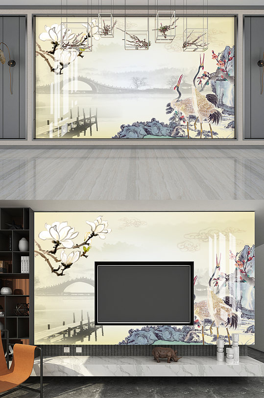 中国风电视背景墙-众图网