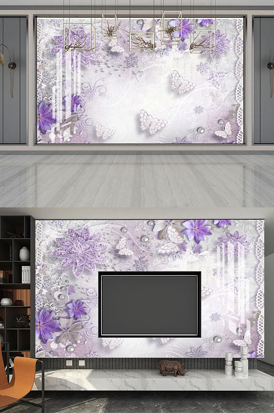 3D紫色梦幻珠宝图片
