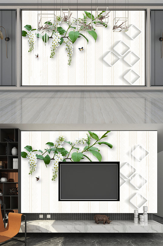植物绿藤电视背景-众图网