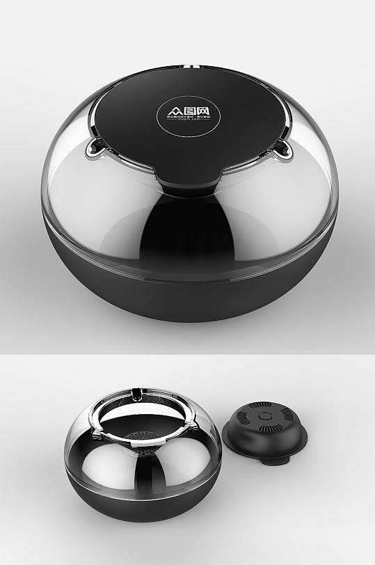 高清透明烟灰缸样机