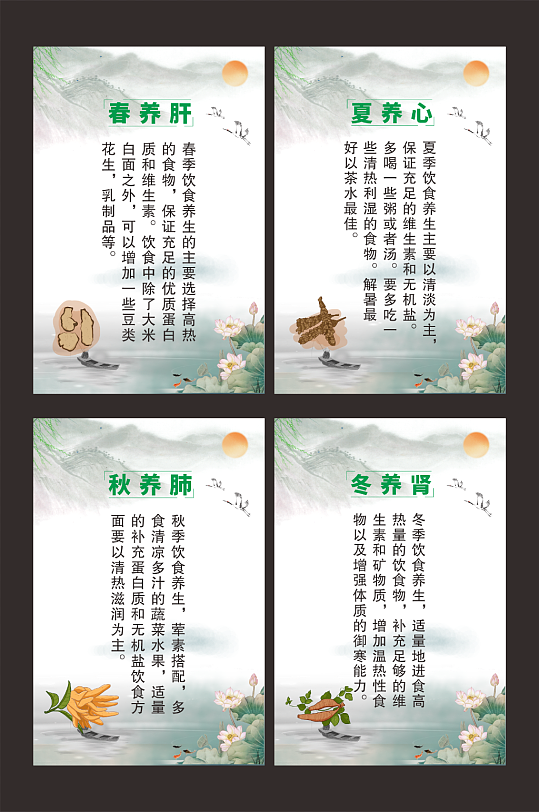 中医四季养生展板海报