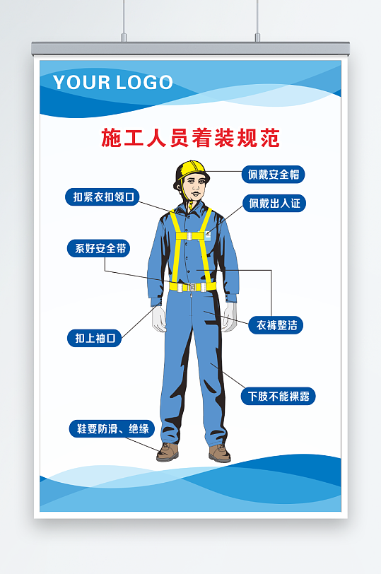 施工人员着装规范展板海报