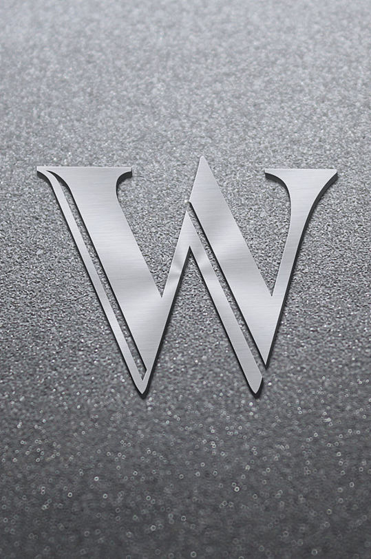 创意字母w金属艺术字w