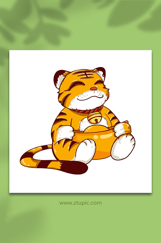 虎年新年插画老虎卡通可爱插画2022