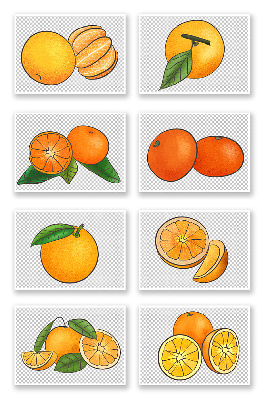 桔子矢量冬季水果橘子元素插画-众图网