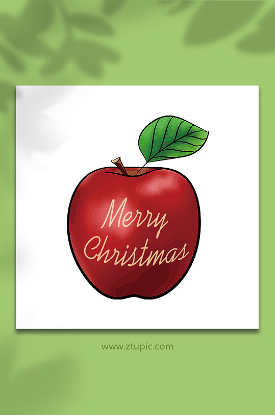 矢量画平安夜苹果水果元素插画