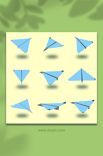 矢量滑翔卡通纸飞机插画元素