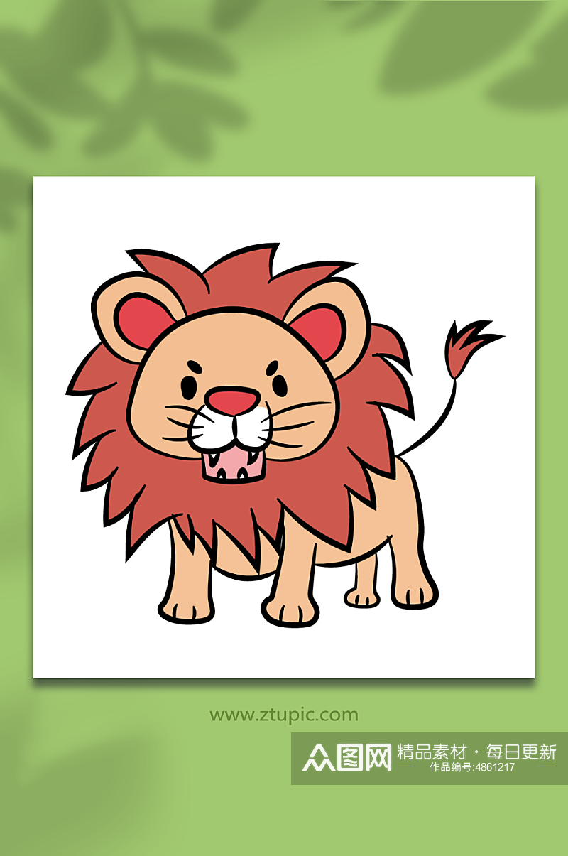 卡通可爱萌狮子豹子动物矢量插画素材