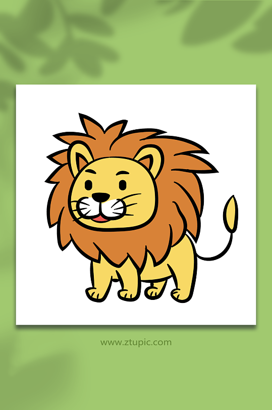 卡通呆萌可爱狮子豹子动物矢量插画