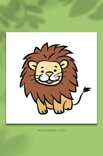 卡通可爱狮子豹子动物矢量插画
