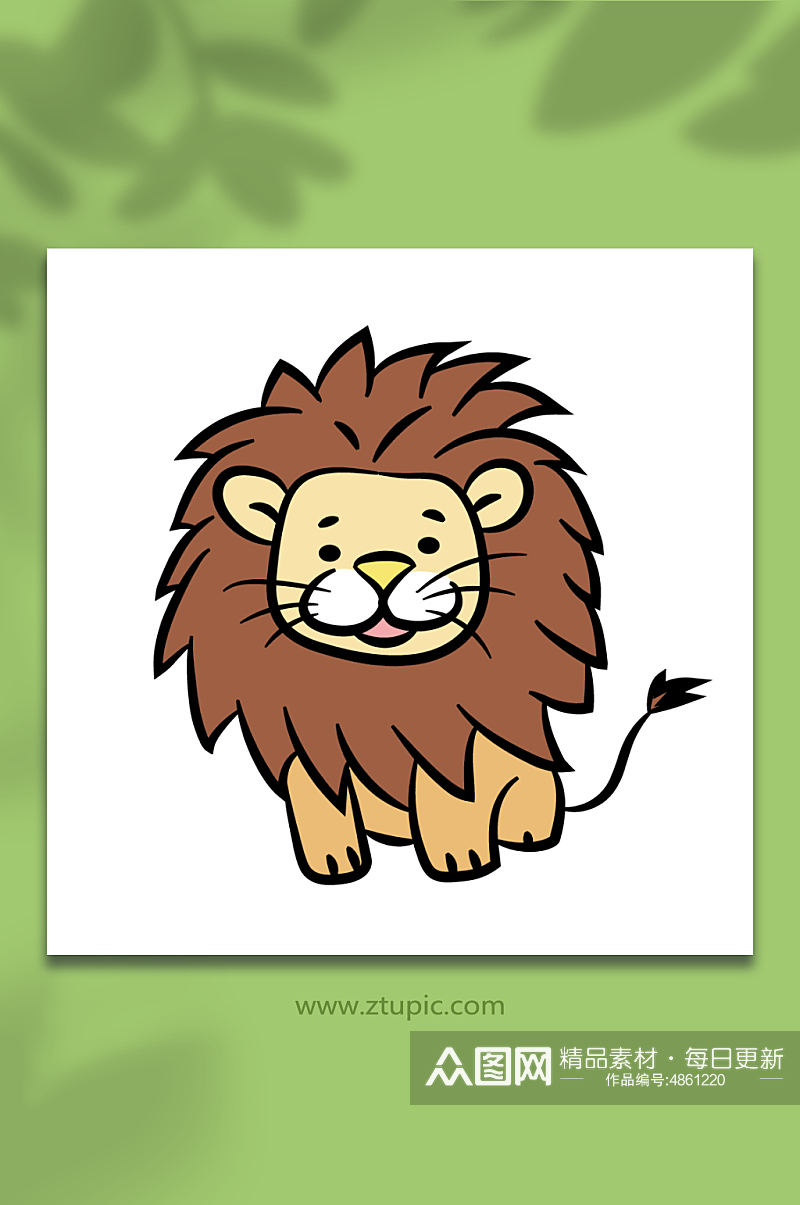 卡通可爱狮子豹子动物矢量插画素材